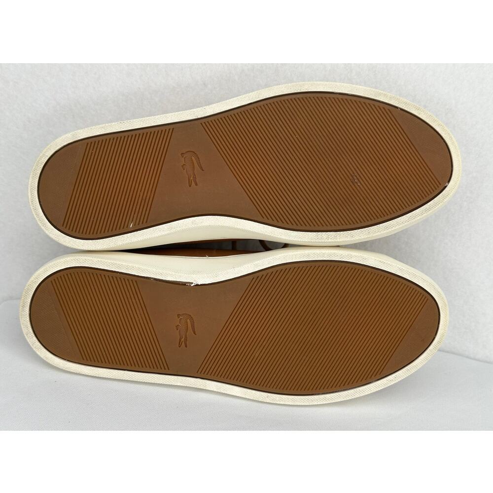 Lacoste L.12.12 118 Unlined Camel Brown Leather Casual Sneakers 7 - Picture 10 of 10